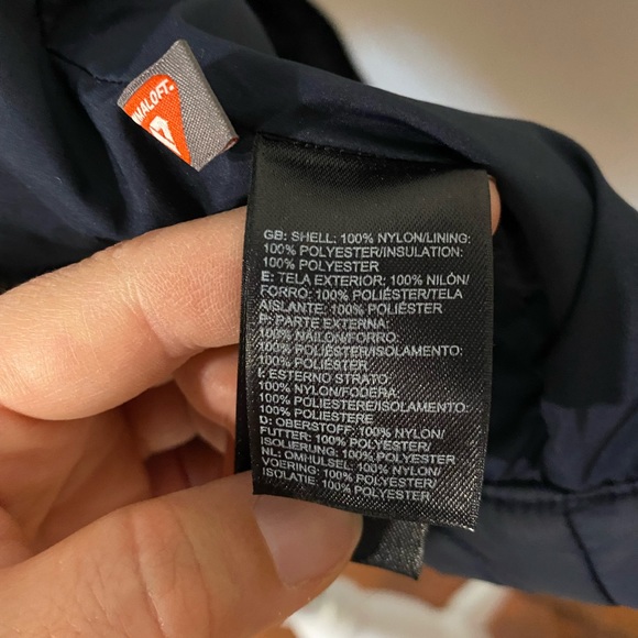 The North Face Navy Blue Quilted Coat Jacket Long - Picture 13 of 15